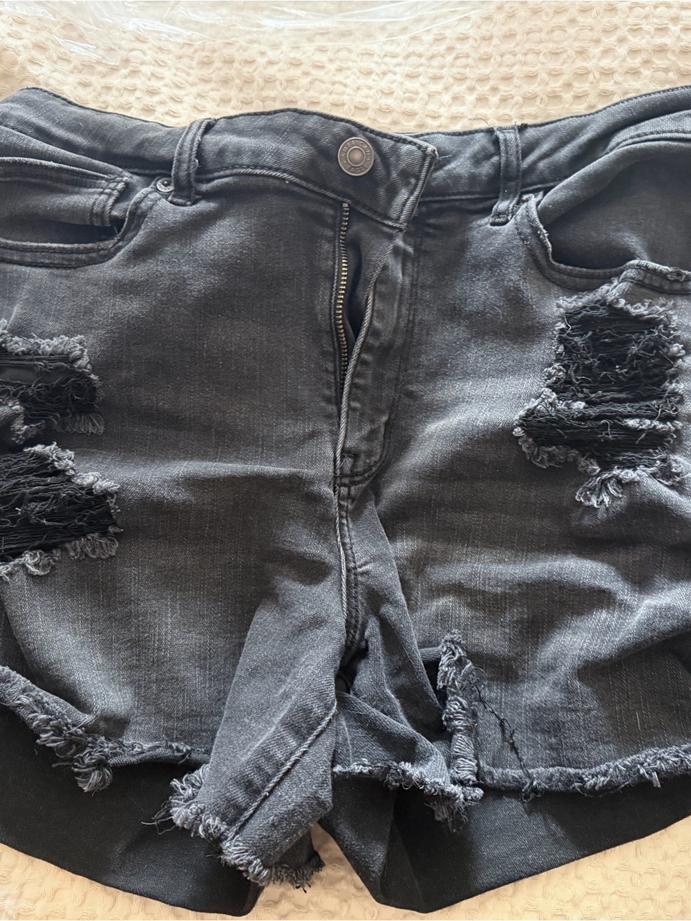 American Eagle Outfitters Black Stretch Denim Shorts